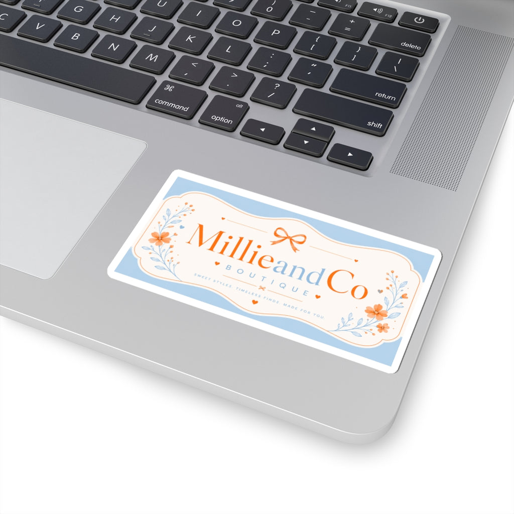 Millie and Co Boutique Logo Sticker — Floral Kiss-Cut Brand Decal