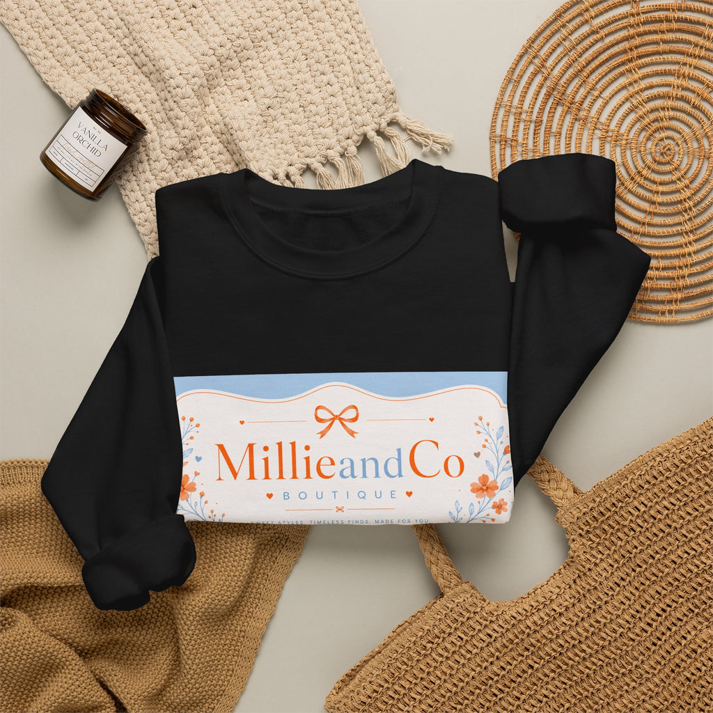 Millie and Co. Floral Logo Crewneck Sweatshirt