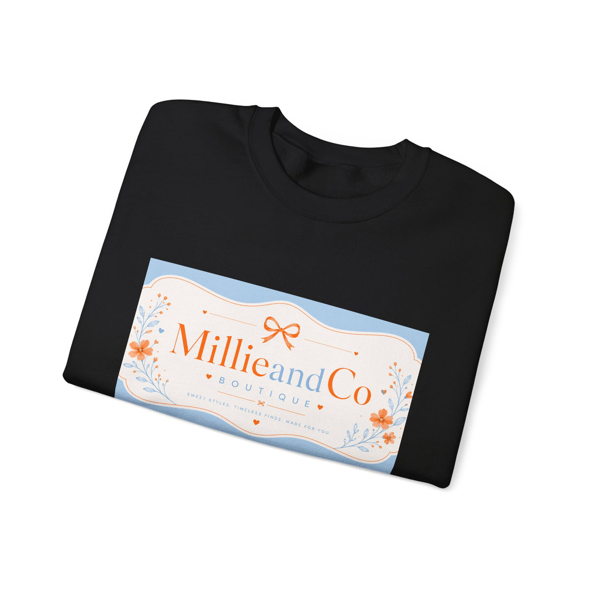Millie and Co. Floral Logo Crewneck Sweatshirt
