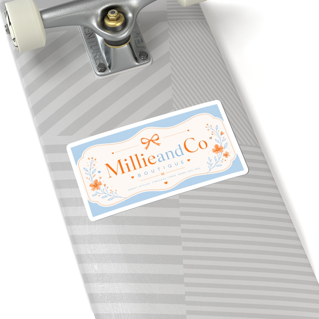 Millie and Co Boutique Logo Sticker — Floral Kiss-Cut Brand Decal