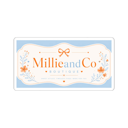 Millie and Co Boutique Logo Sticker — Floral Kiss-Cut Brand Decal