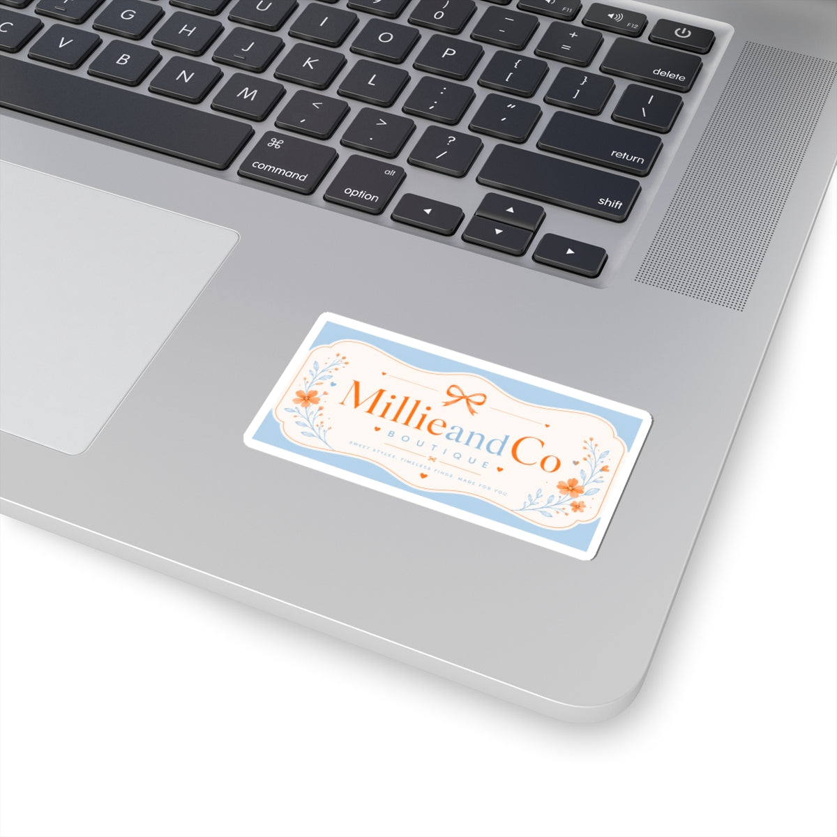 Millie and Co Boutique Logo Sticker — Floral Kiss-Cut Brand Decal