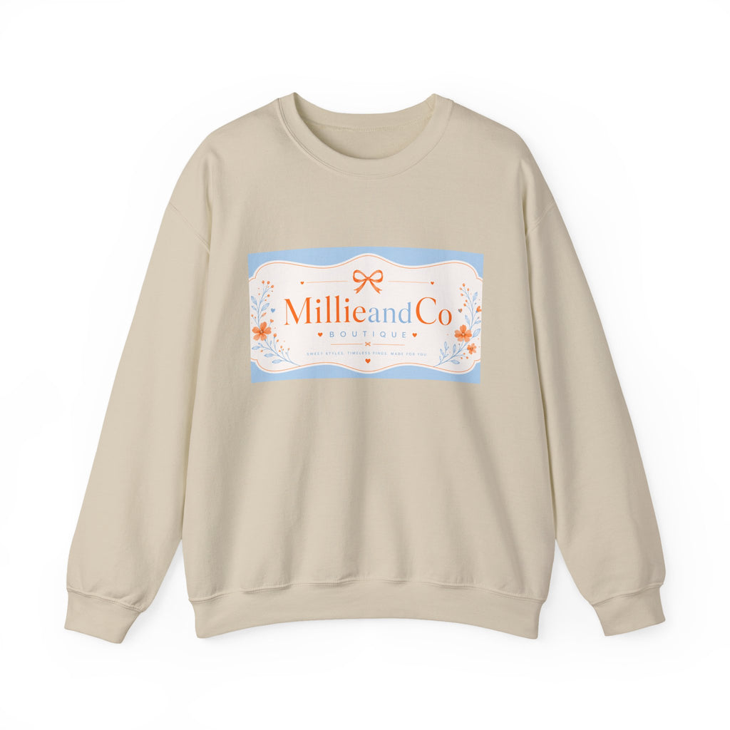 Millie and Co. Floral Logo Crewneck Sweatshirt