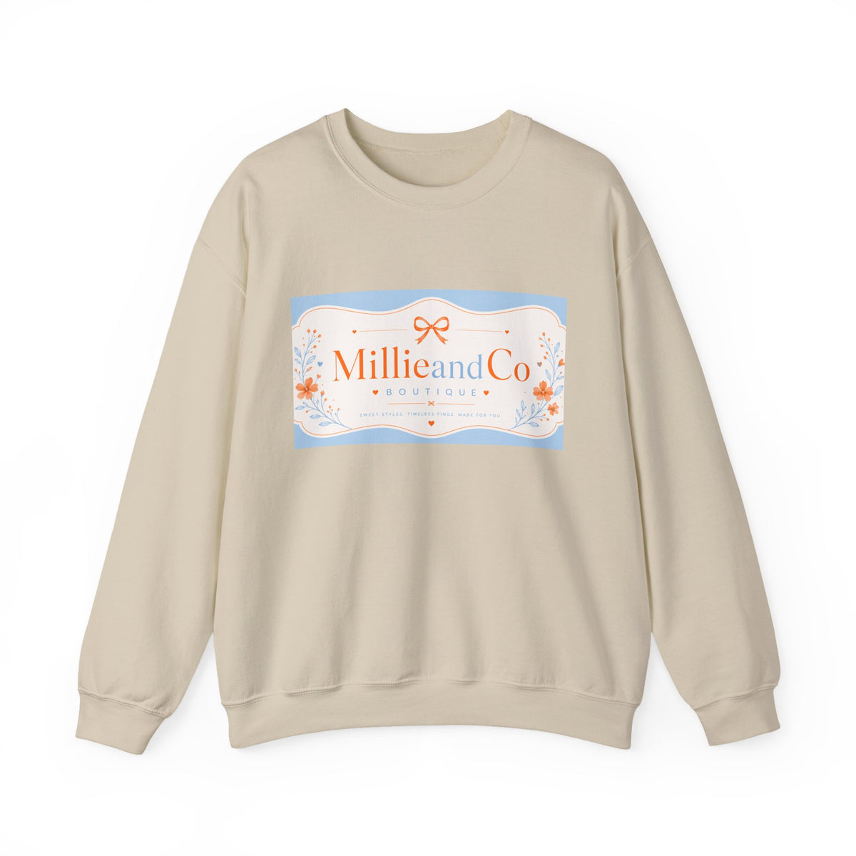 Millie and Co. Floral Logo Crewneck Sweatshirt